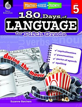 portada 180 Days of Language for Fifth Grade – Build Grammar Skills and Boost Reading Comprehension Skills With This 5th Grade Workbook (180 Days of Practice) (en Inglés)