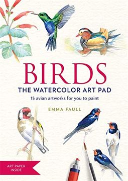 portada Birds Watercolor art pad for me: 15 Beautiful Artworks for you to Paint (en Inglés)
