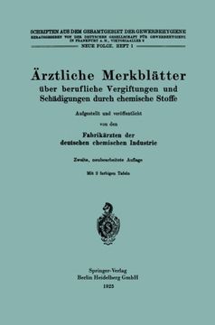 portada Ärztliche Merkblätter über berufliche Vergiftungen und Schädigungen durch chemische Stoffe (Schriften aus dem Gesamtgebiet der Gewerbehygiene) (German Edition)