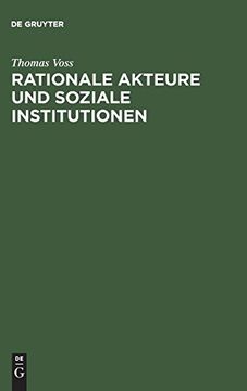 portada Rationale Akteure und Soziale Institutionen (en Alemán)