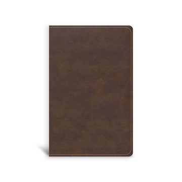 portada CSB Single-Column Compact Bible, Brown Leathertouch (en Inglés)