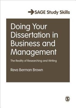 portada Doing Your Dissertation in Business and Management: The Reality of Researching and Writing (in English)