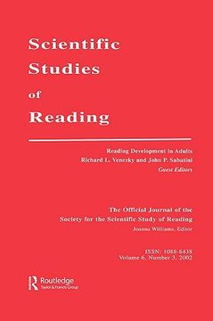 portada reading development in adults: a special issue of scientific studies of reading (en Inglés)