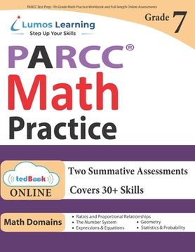 portada PARCC Test Prep: 7th Grade Math Practice Workbook and Full-length Online Assessments: PARCC Study Guide (en Inglés)