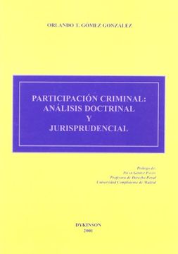 portada Participacion criminal - analisis doctrinal y jurisprudencial