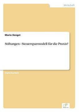 portada Stiftungen - Steuersparmodell für die Praxis? (en Alemán)