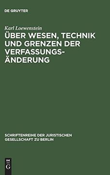 portada Über Wesen, Technik und Grenzen der Verfassungsänderung (in German)
