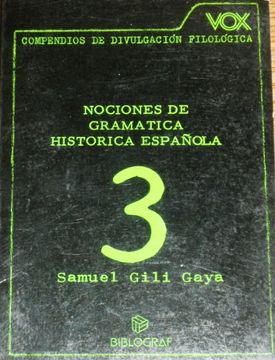portada Nociones de Gramatica Historica Española