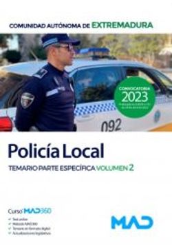 portada Policia Local de Extremadura Temario Parte Especifica vol 2