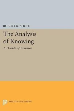 portada The Analysis of Knowing: A Decade of Research (Princeton Legacy Library) (in English)