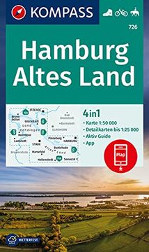portada Kompass Wanderkarte 726 Hamburg, Altes Land 1: 50. 000 (en Alemán)