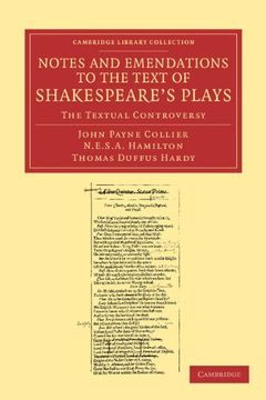 portada Notes and Emendations to the Text of Shakespeare's Plays Paperback (Cambridge Library Collection - Shakespeare and Renaissance Drama) (en Inglés)