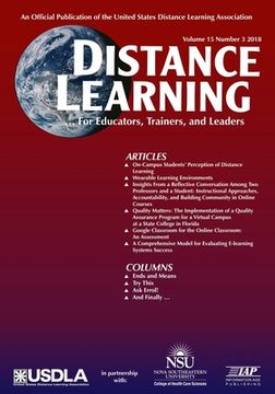 portada Distance Learning Volume 15 Issue 3 2018