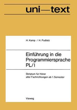 portada Einführung in Die Programmiersprache Pl/I: Skriptum Für Hörer Aller Fachrichtungen AB 1. Semester (en Alemán)