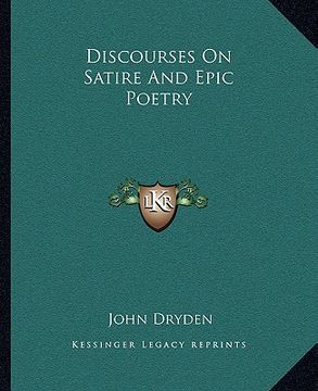 portada discourses on satire and epic poetry (en Inglés)