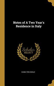 portada Notes of A Two Year's Residence in Italy (en Inglés)