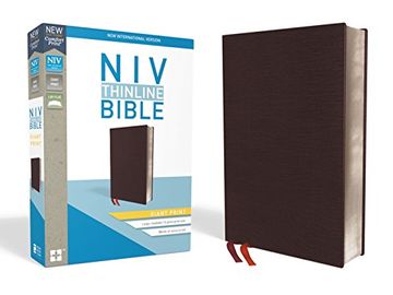 portada NIV, Thinline Bible, Giant Print, Bonded Leather, Burgundy, Red Letter Edition (en Inglés)