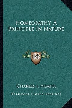 portada homeopathy, a principle in nature