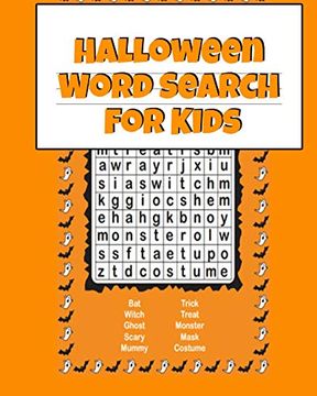 portada Halloween Word Search for Kids: Easy Activities for Kids for Airplane Rides During Spooky Times, 8"X10", Printed on one Side to be Safe for Color Markers (en Inglés)