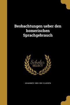 portada Beobachtungen ueber den homerischen Sprachgebrauch (in German)