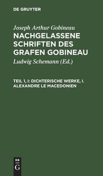 portada Dichterische Werke, i. Alexandre le Macedonien (German Edition) [Hardcover ] (in German)