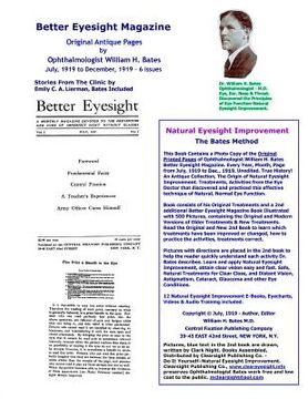 portada Better Eyesight Magazine - Original Antique Pages by Ophthalmologist William H. Bates - July, 1919 to December, 1919 - 6 Issues: Natural Vision Improv