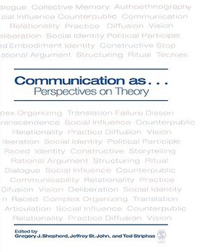 portada communication as ...: perspectives on theory (en Inglés)