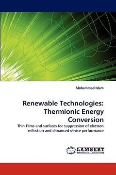 portada renewable technologies: thermionic energy conversion (en Inglés)
