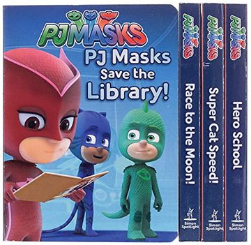portada The Little box of big Heroes: Pj Masks Save the Library; Hero School; Super cat Speed; Race to the Moon! (en Inglés)