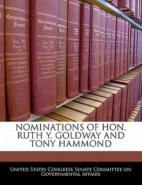portada nominations of hon. ruth y. goldway and tony hammond (en Inglés)