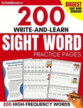 portada 200 Write-and-Learn Sight Word Practice Pages: Learn the Top 200 High-Frequency Words Essential to Reading and Writing Success (Sight Word Books) 