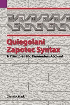portada quiegolani zapotec syntax: a principles and parameters account (en Inglés)