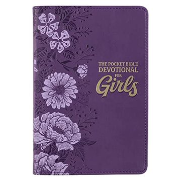 portada Pocket Bible Devotional for Girls Faux Leather (en Inglés)