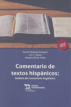 portada Comentario de Textos Hispánicos: Análisis del Comentario Lingüístico (Prosopopeya Manuales)