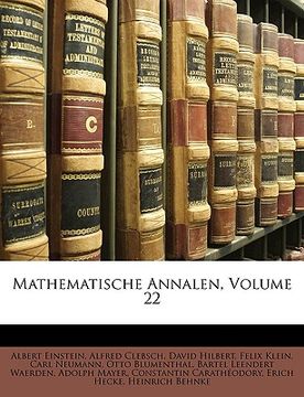 portada mathematische annalen, volume 22