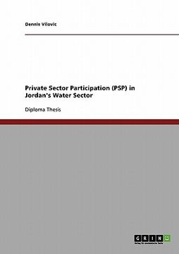 portada private sector participation (psp) in jordan's water sector (en Inglés)