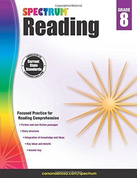 portada Spectrum Reading Workbook, Grade 8 (en Inglés)