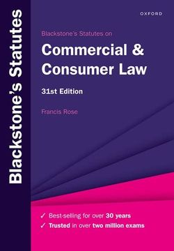 portada Blackstone's Statutes on Commercial & Consumer law (Blackstone's Statute Series) (in English)