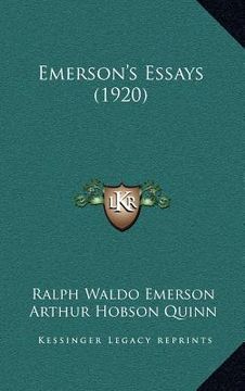 portada emerson's essays (1920) (en Inglés)