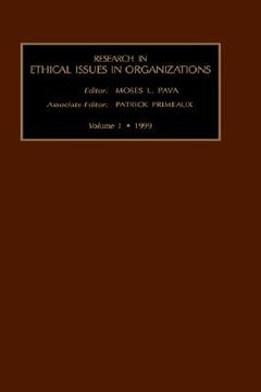 portada research in ethical issues in organizations (en Inglés)