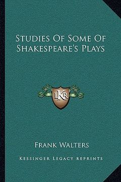portada studies of some of shakespeare's plays (en Inglés)