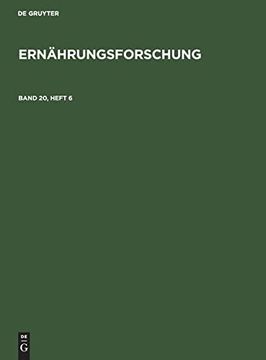 portada Ernährungsforschung. Band 20, Heft 6 (in German)