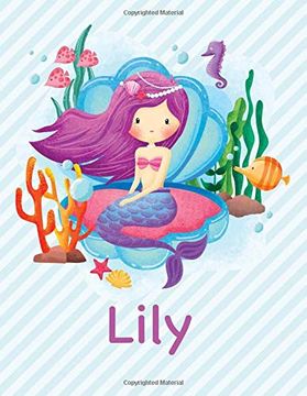 portada Lily: Mermaid Not for Girls 8. 5X11 Wide Ruled Blank Lined Journal Personalized Diary Gift 