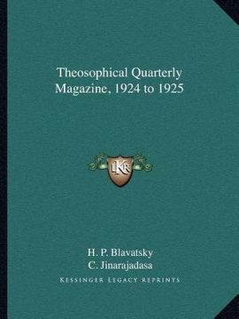 portada theosophical quarterly magazine, 1924 to 1925 (in English)