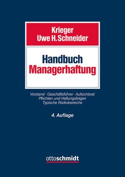 portada Handbuch Managerhaftung: Vorstand Geschäftsführer Aufsichtsrat. Pflichten und Haftungsfolgen. Typische Risikobereiche. (in German)