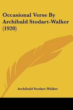 portada occasional verse by archibald stodart-walker (1920) (in English)