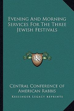 portada evening and morning services for the three jewish festivals (in English)