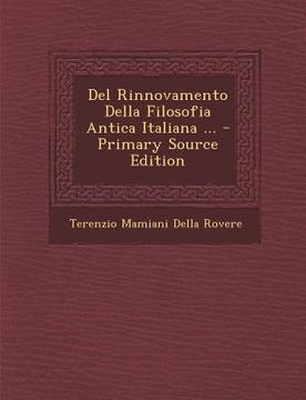 portada del Rinnovamento Della Filosofia Antica Italiana ... (in Italian)