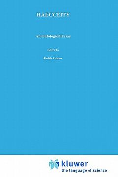 portada haecceity:: an ontological essay (en Inglés)
