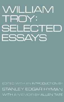 portada william troy: selected essays